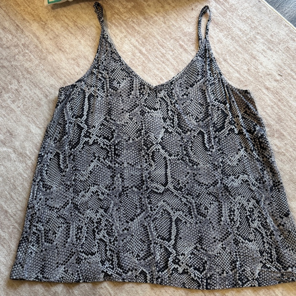 Entro Black and Gray Snake Print Camisole